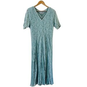 Vintage‎ 90s Nostalgia Floral Fairy Grunge Lace Dress Size L Cottage Core Midi